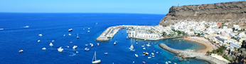 Aerial panorama of Puerto Mogan